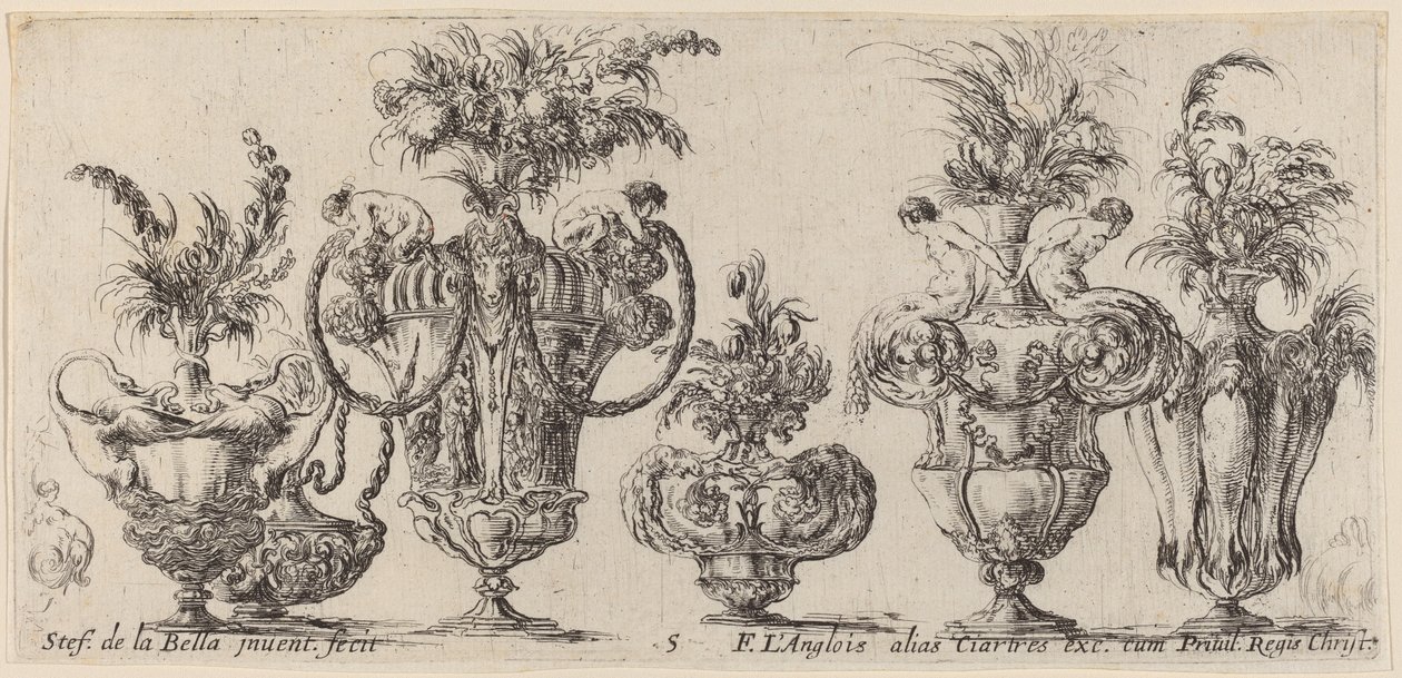 Fantastik Vazolar, muhtemelen 1646. by Stefano della Bella