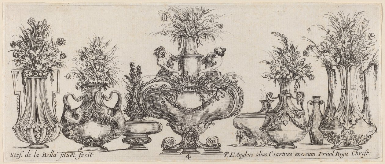 Fantastik Vazolar, muhtemelen 1646. by Stefano della Bella