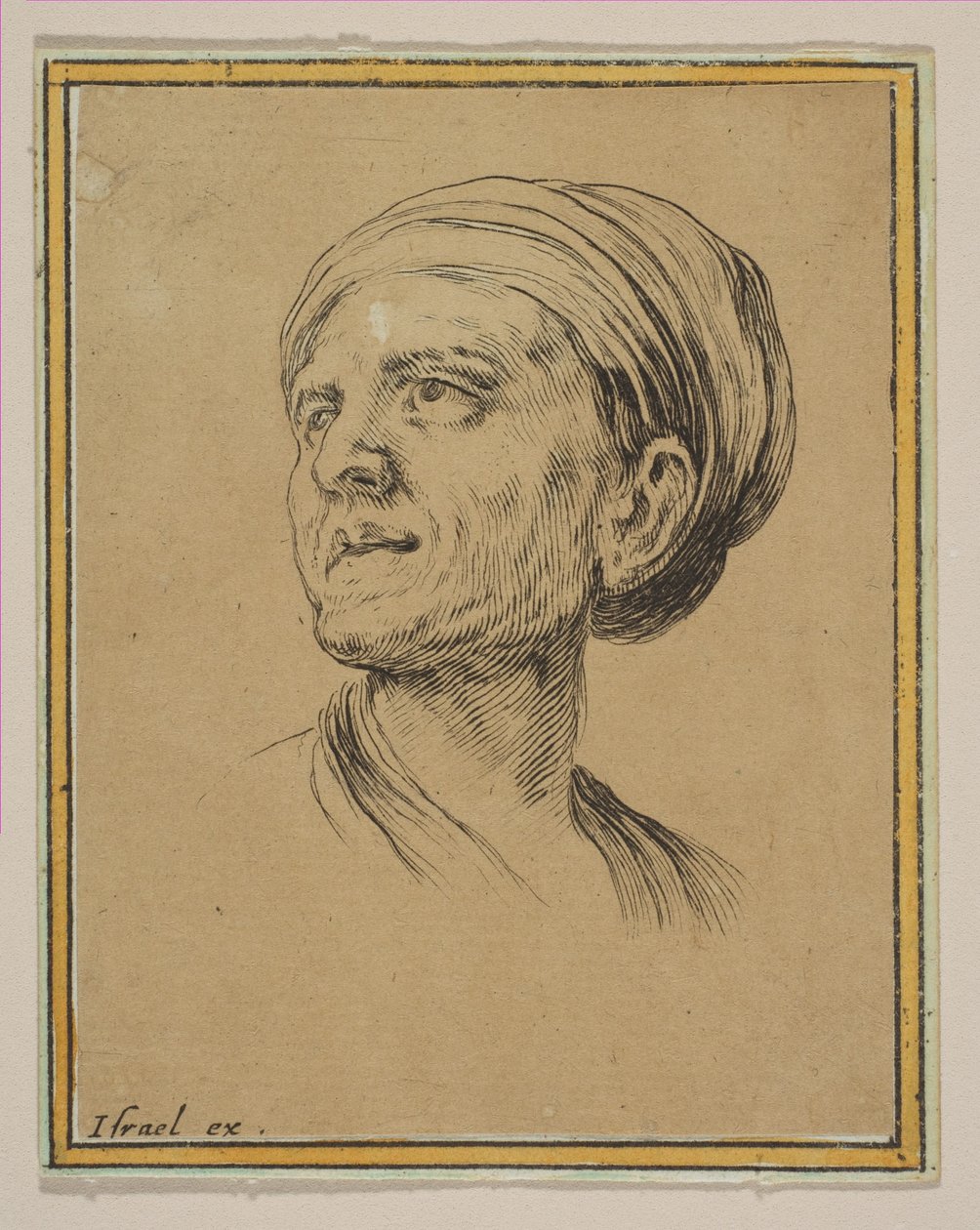 Üç Çeyrek Görünümde Kadın Başı, Çeşitli kafa ve figürlerden Çeşitli tétes et..., 1650. by Stefano della Bella