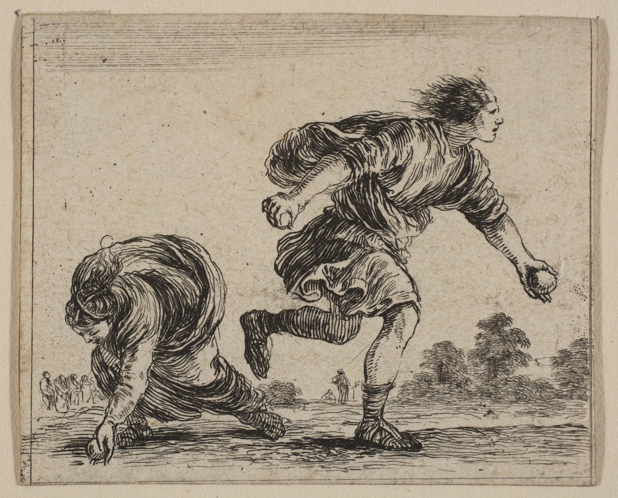 "Mitoloji Oyunu"ndan Hippomenes ve Atalanta, Jeu de la Mythologie, 1644. by Stefano della Bella
