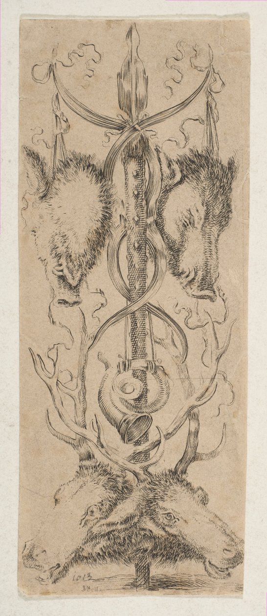 Altta Geyik Başlı Av Kupası, yak. 1653. by Stefano della Bella