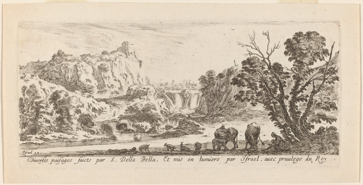 Şelaleli Manzara, 1641. by Stefano della Bella