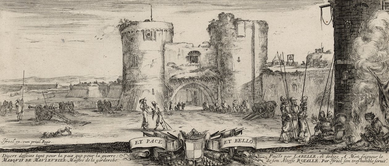 Kale girişi (kağıt üzerine gravür) by Stefano della Bella