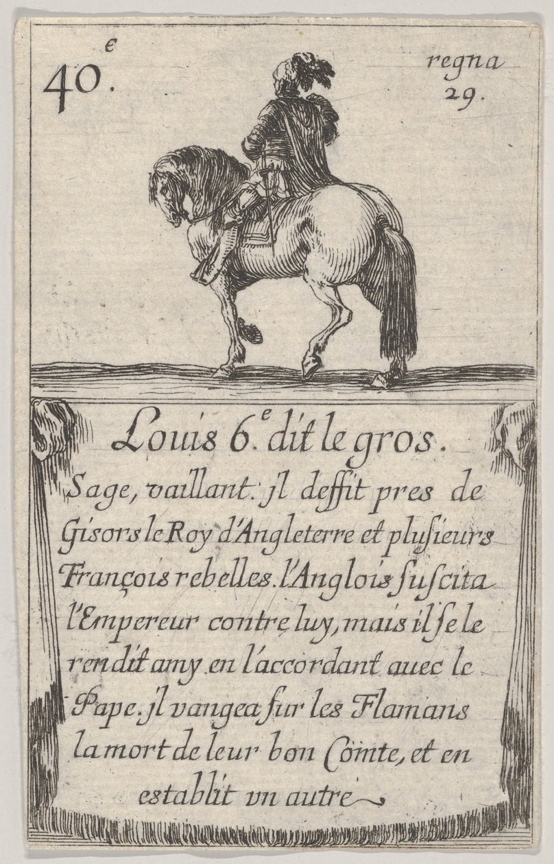 Louis 6.-e dit le gros Sage, vaillant..., Game of the Kings of France