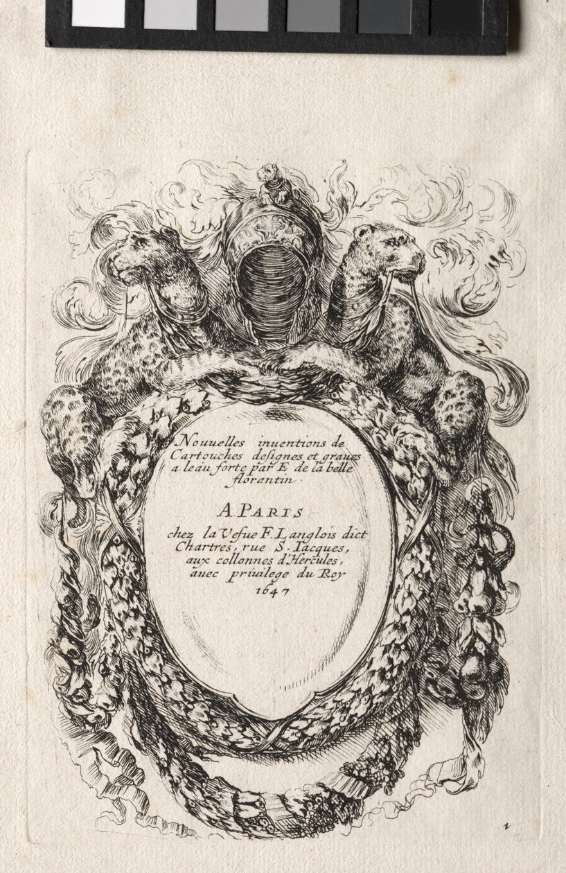 Bir Cartouche için Yeni Model, 1647. by Stefano della Bella