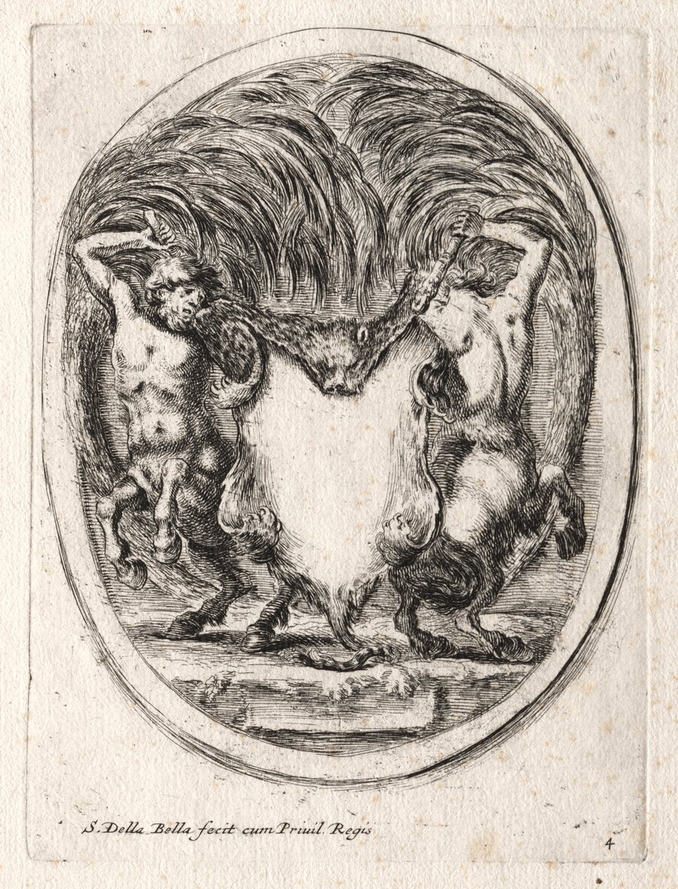 Bir Cartouche için Yeni Model, 1647. by Stefano della Bella