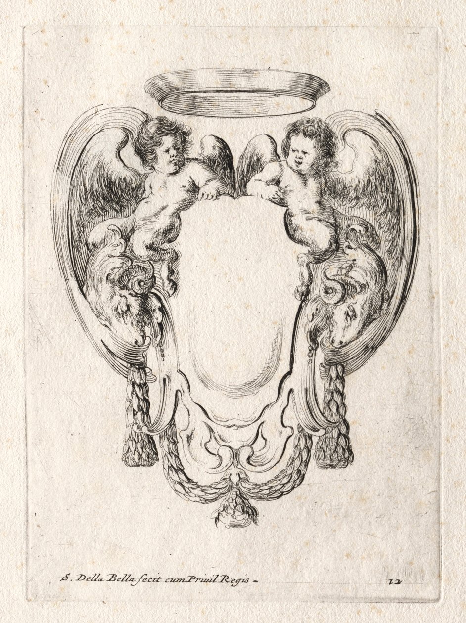 Bir Cartouche için Yeni Model, 1647. by Stefano della Bella
