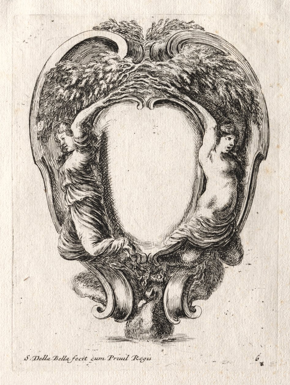 Bir Cartouche için Yeni Model, 1647. by Stefano della Bella