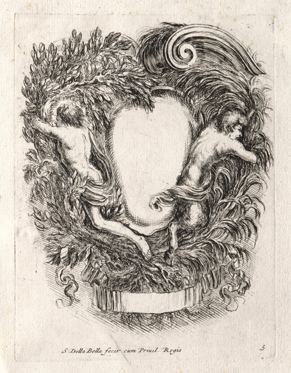 Bir Cartouche için Yeni Model, 1647. by Stefano della Bella