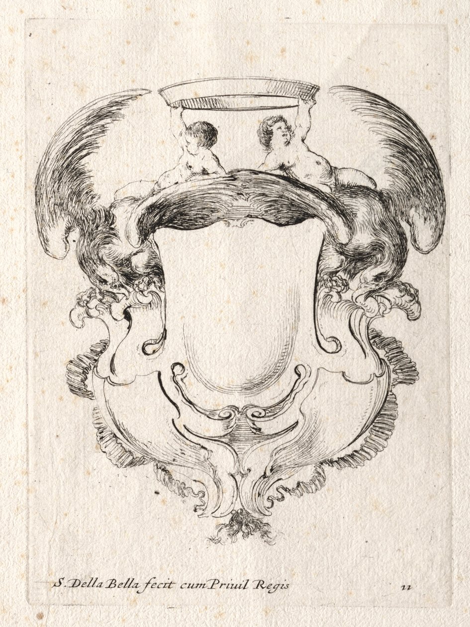 Bir Cartouche için Yeni Model, 1647. by Stefano della Bella