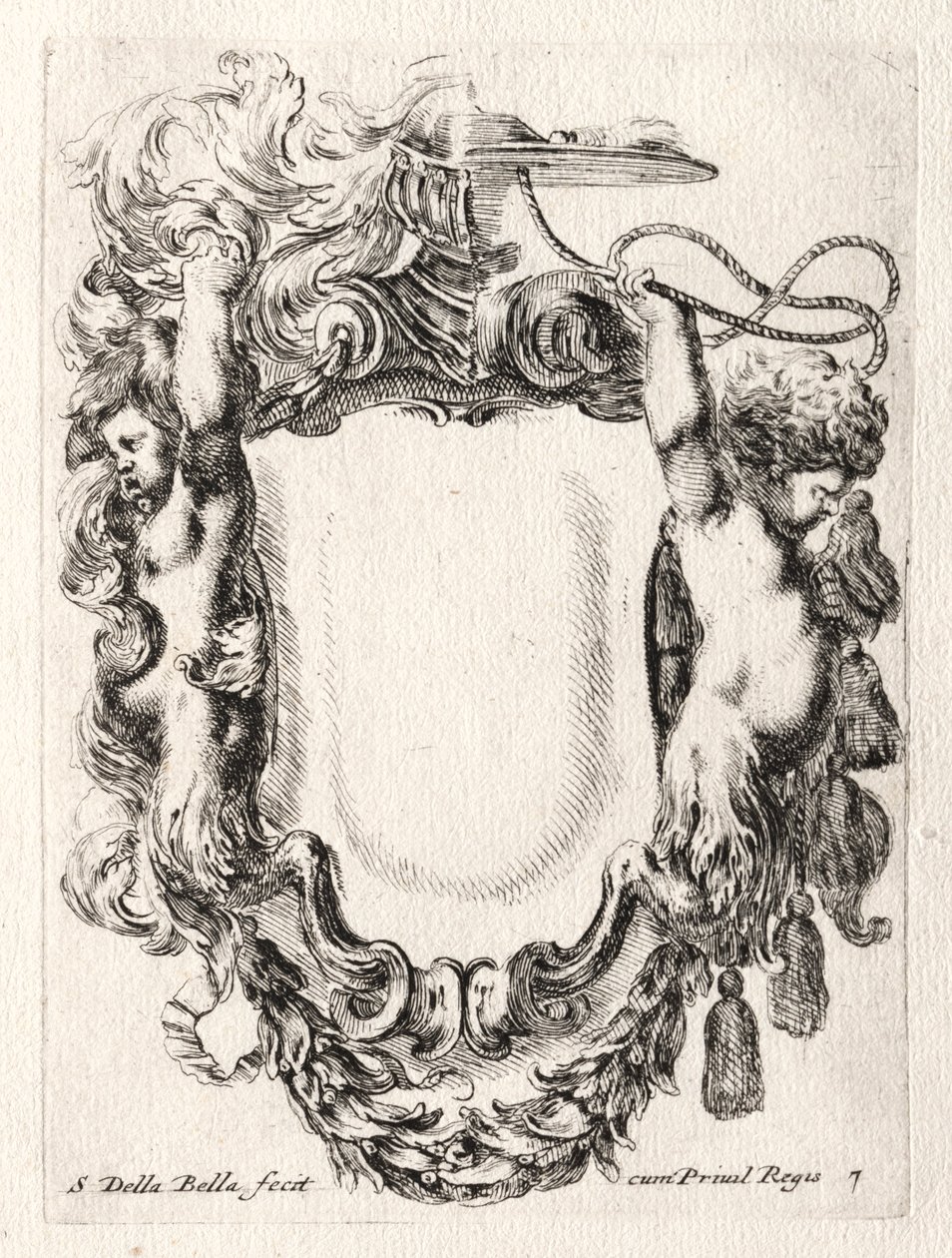 Bir Cartouche için Yeni Model, 1647. by Stefano della Bella