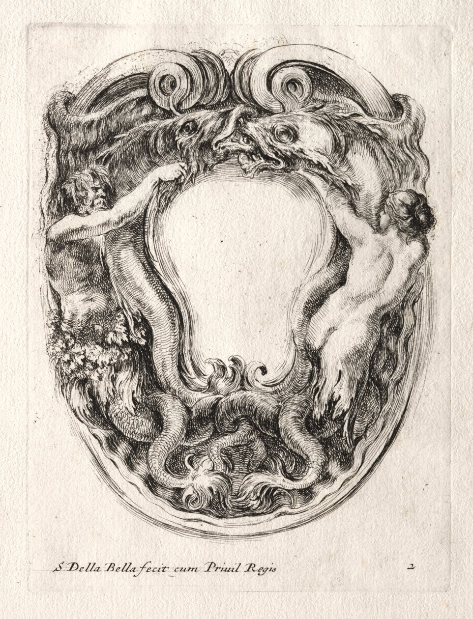 Bir Cartouche için Yeni Model, 1647. by Stefano della Bella