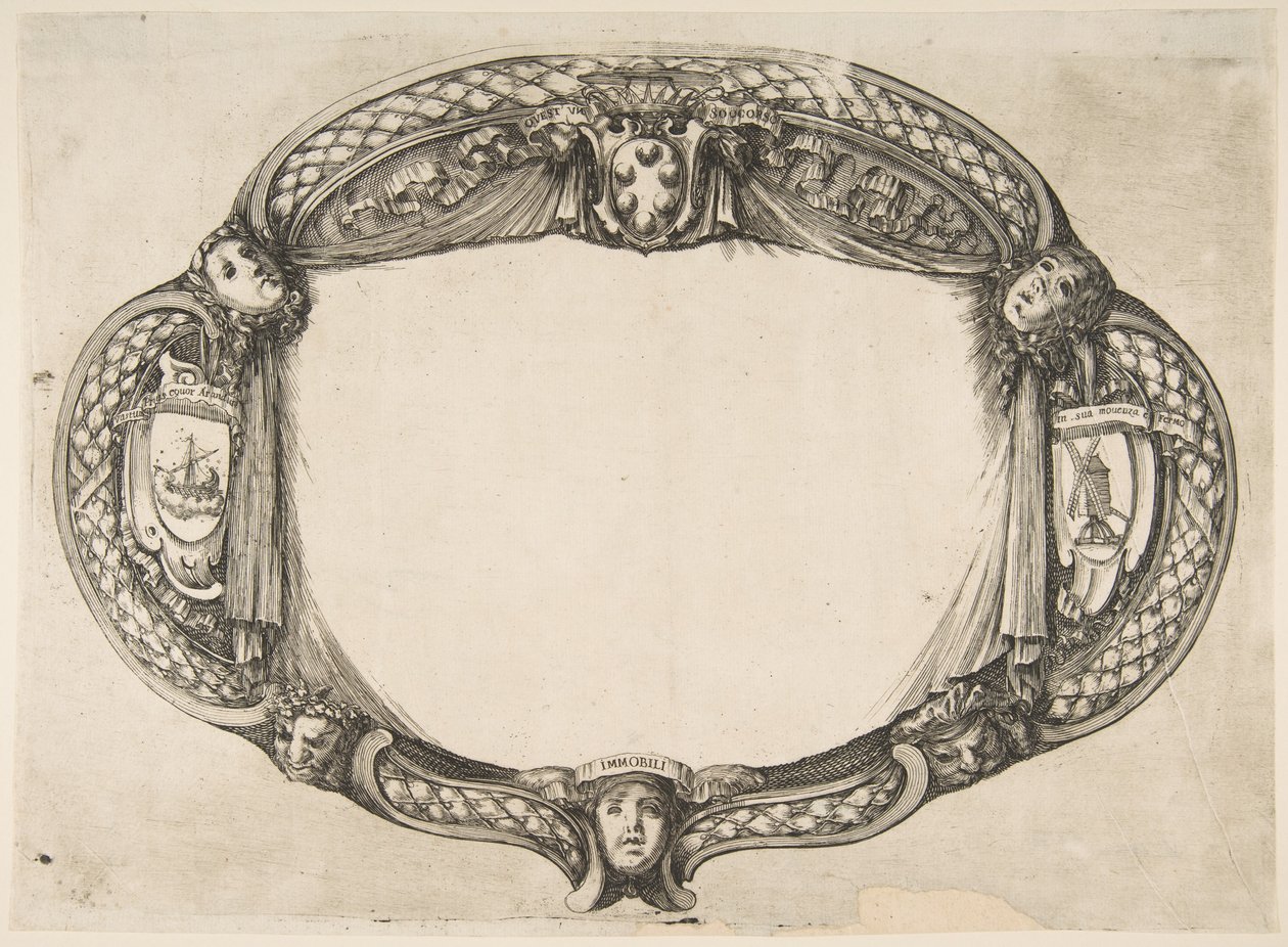 Cihazda Tez için Süsleme Tasarımı: Quest un soccorso, ca. 1656. by Stefano della Bella