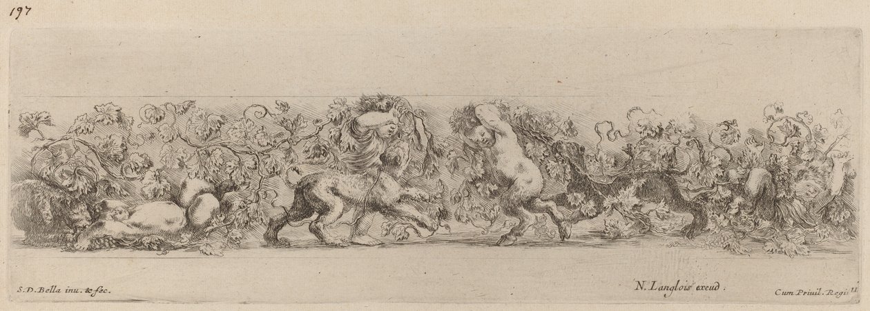 Üzüm Asması ile Süs Frizi, muhtemelen 1648. by Stefano della Bella