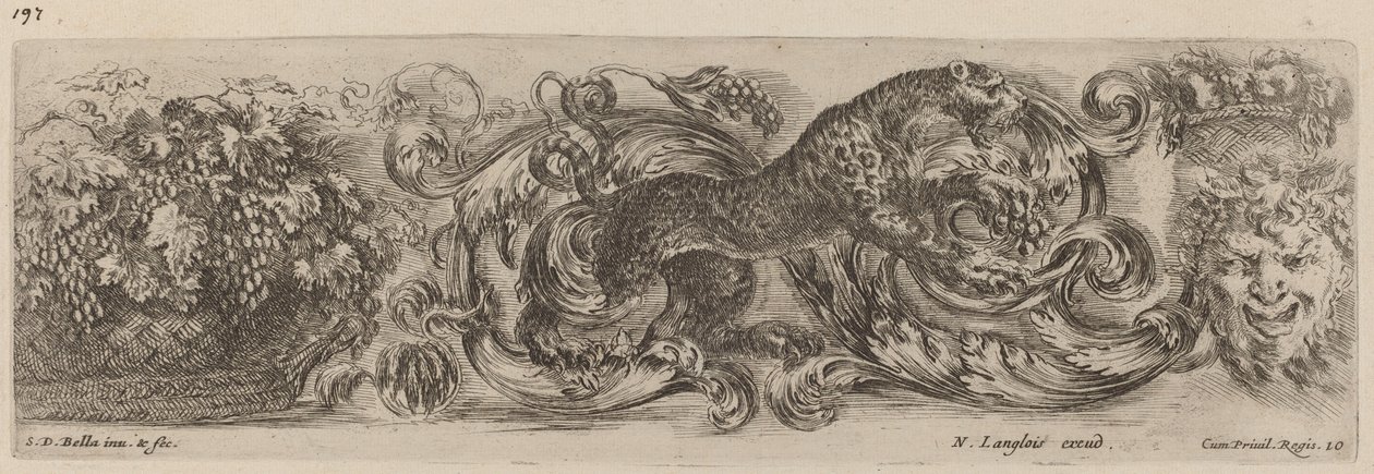 Leoparlı Süs Frizi, muhtemelen 1648. by Stefano della Bella
