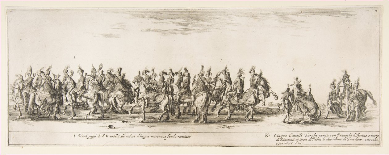 Polonya Elçiliği I ve K, 1633 Girişinin bir parçası. by Stefano della Bella