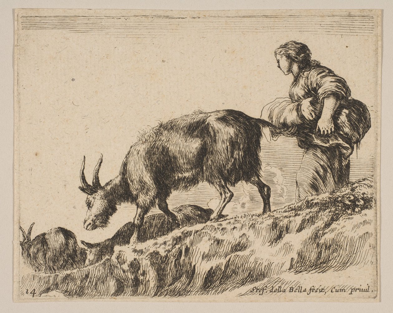 Levha 14: keçi güden çoban, yakl. 1641. by Stefano della Bella