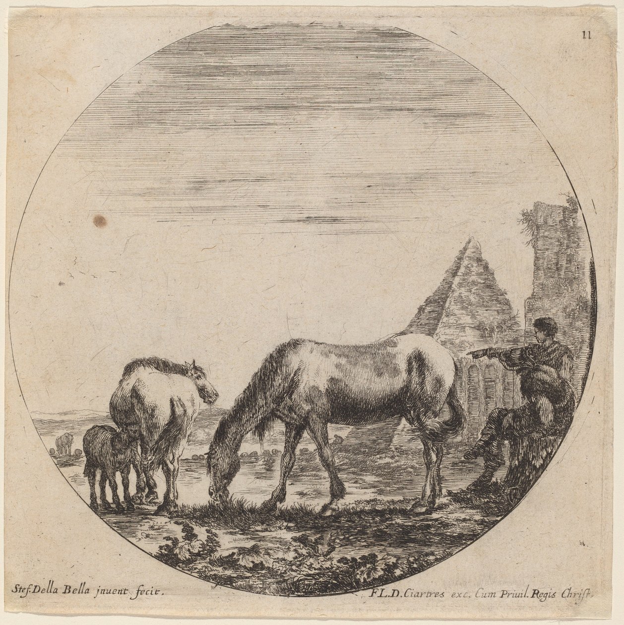 Caius Cestius Piramidi by Stefano della Bella