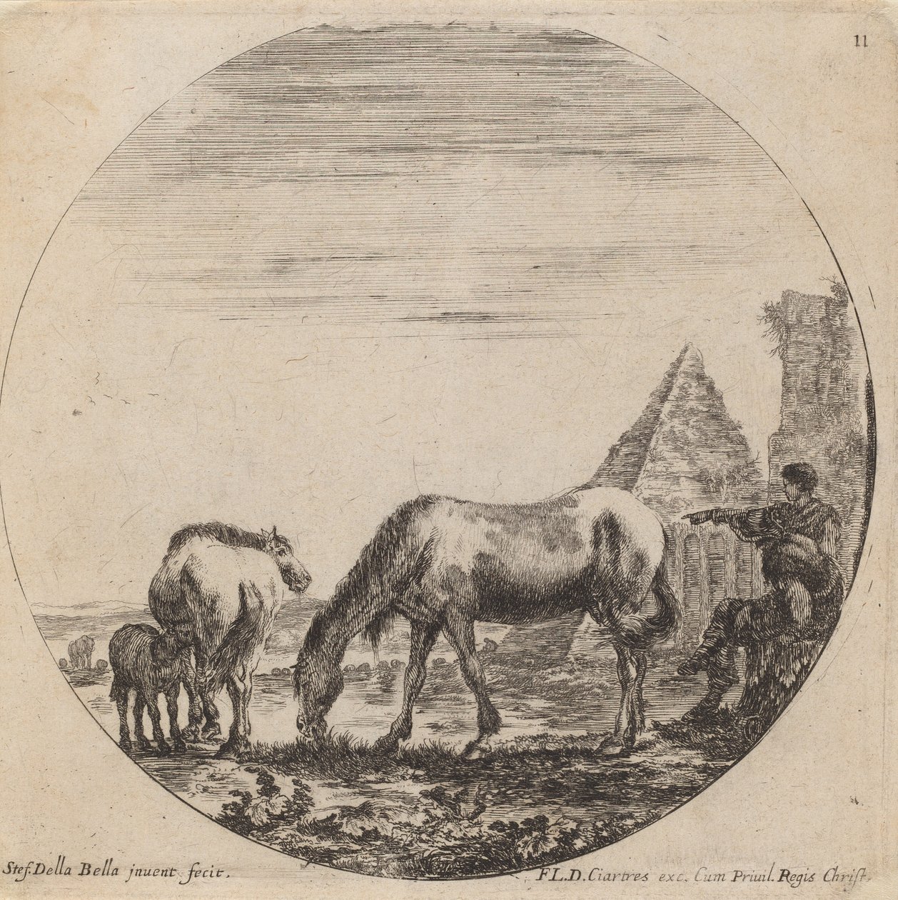 Caius Cestius Piramidi, 1646 by Stefano della Bella