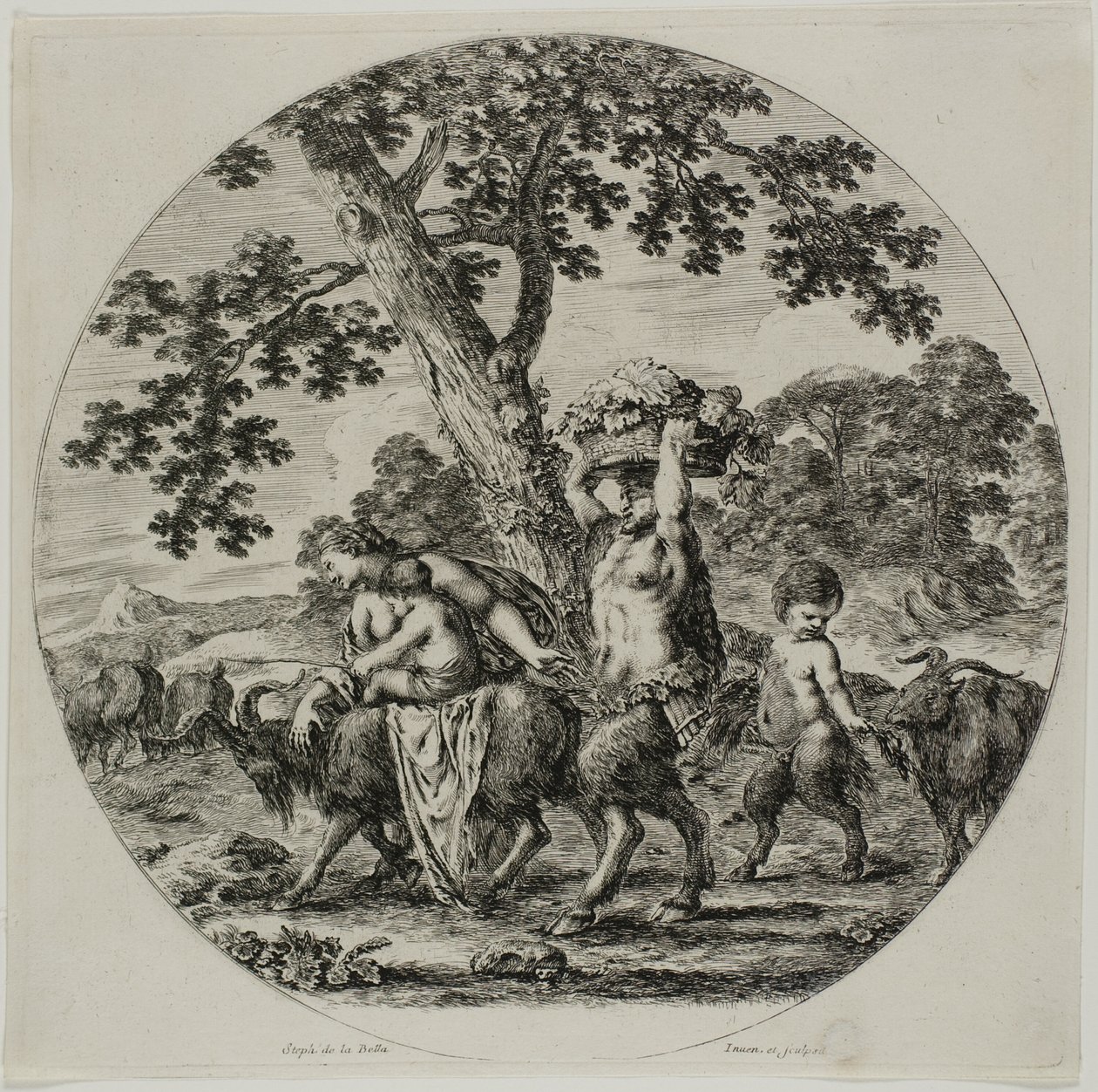 Satyr Aile Yürüyüşü by Stefano della Bella