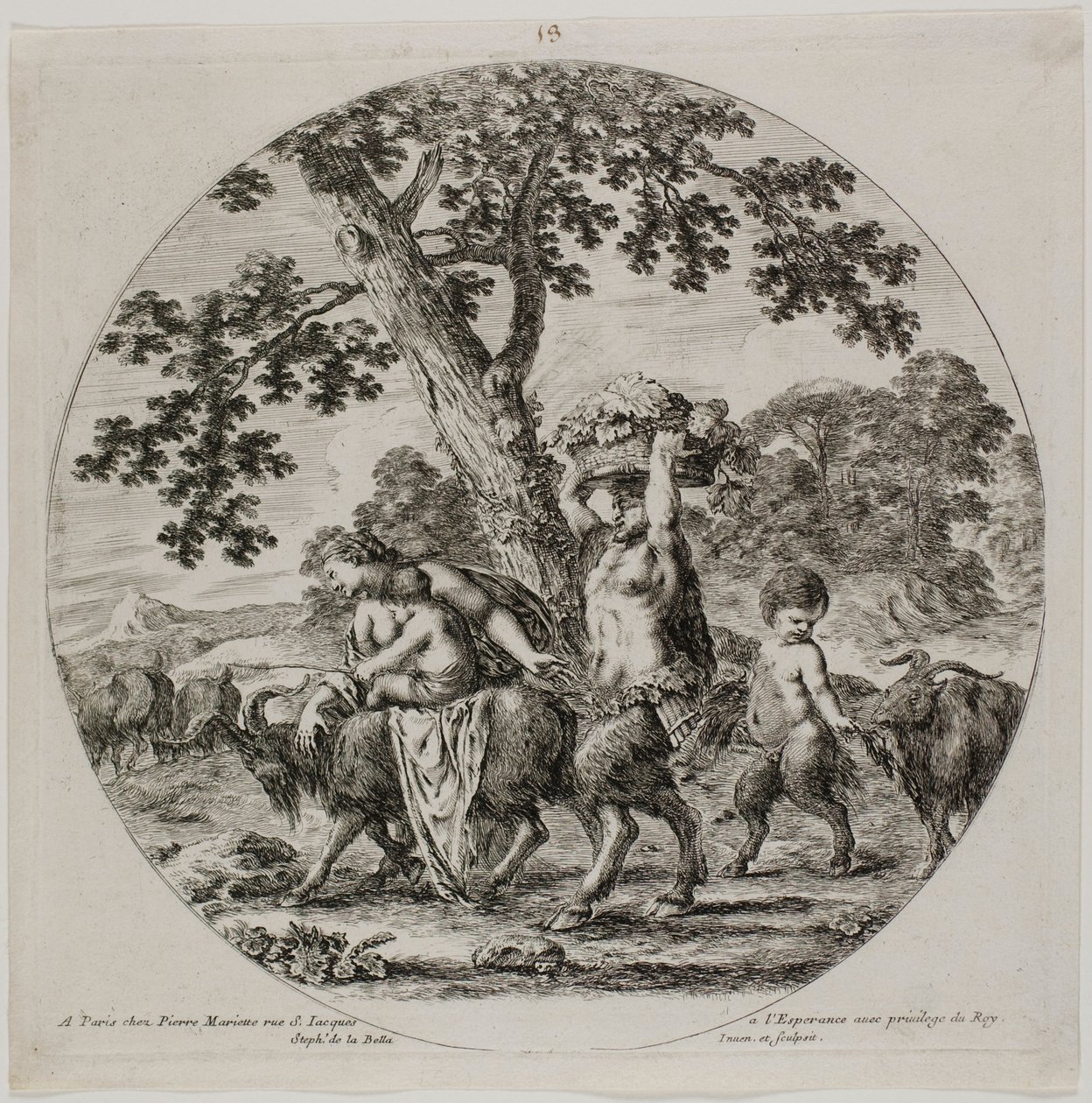 Satyr Aile Yürüyüşü by Stefano della Bella