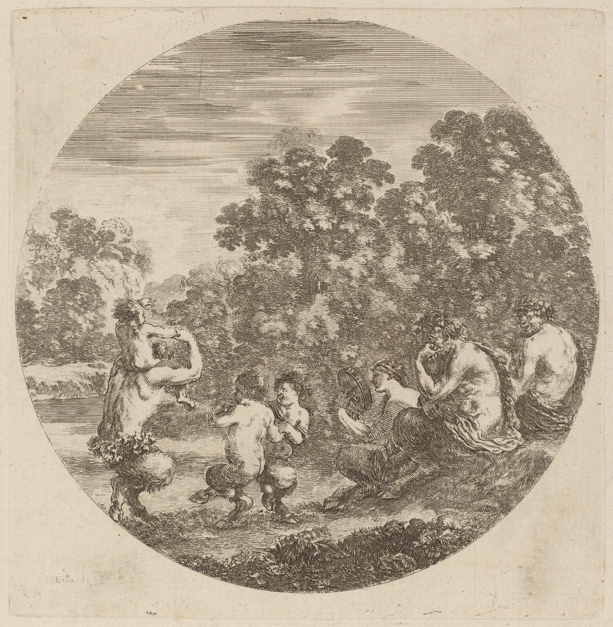 Satirler ve Faun. by Stefano della Bella