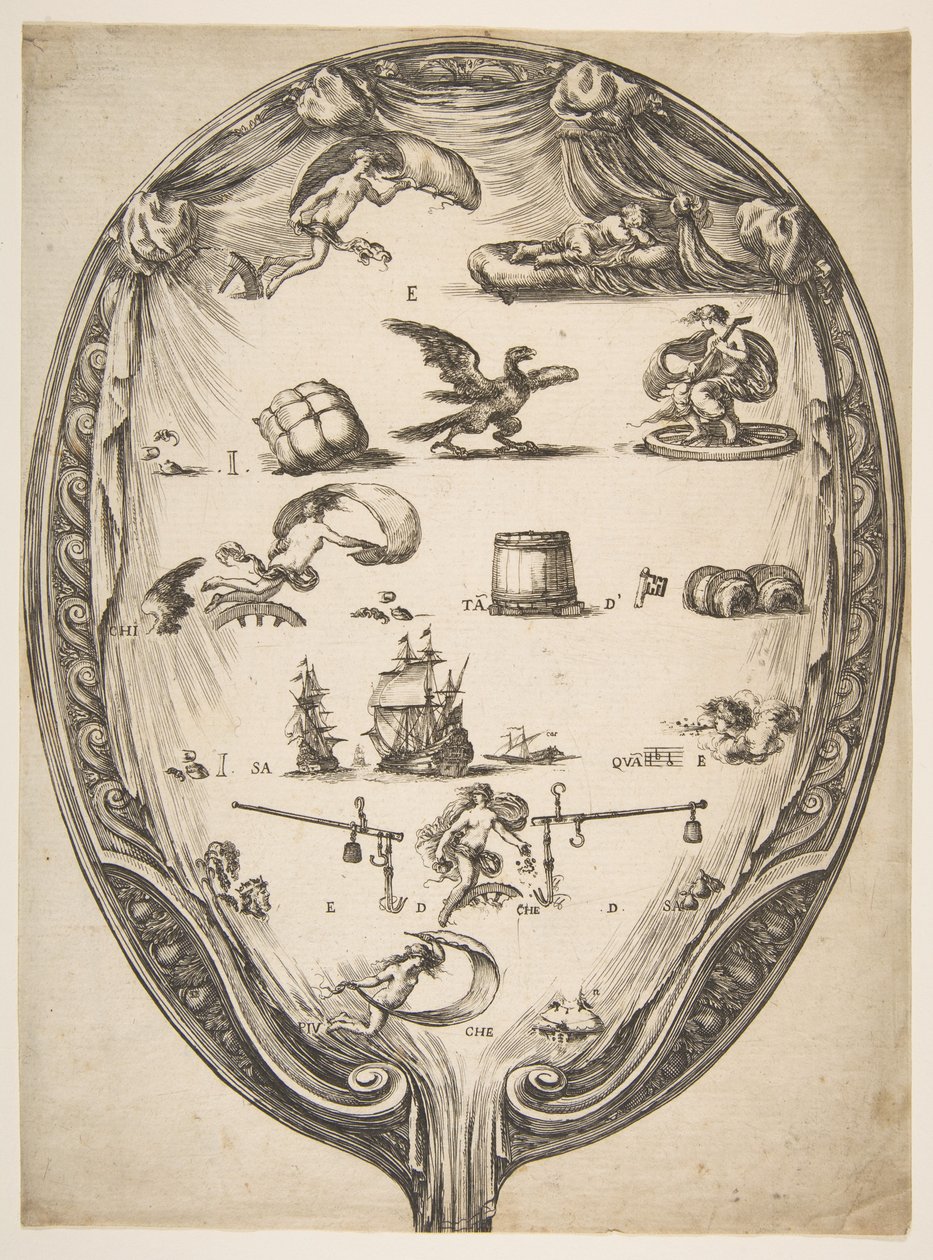 Rebus of Fortune ile ekran, ca. 1639. by Stefano della Bella