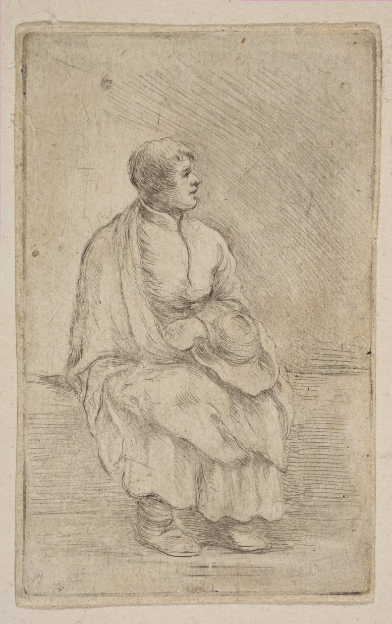 Oturmuş Din Adamı, ca. 1662. by Stefano della Bella