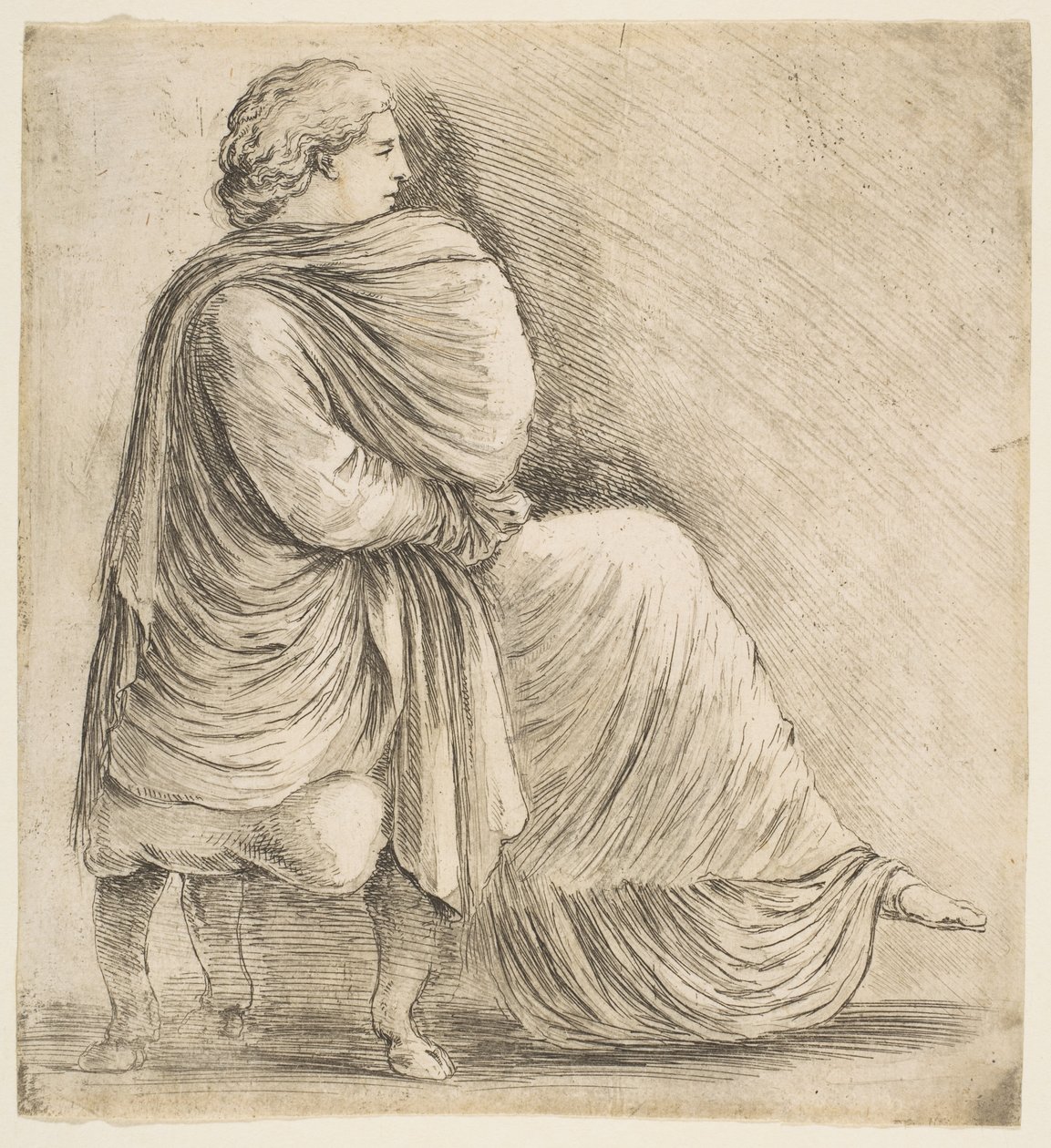 Antik Bas Rölyeften Sonra Profilde Oturan Kadın, yakl. 1660. by Stefano della Bella