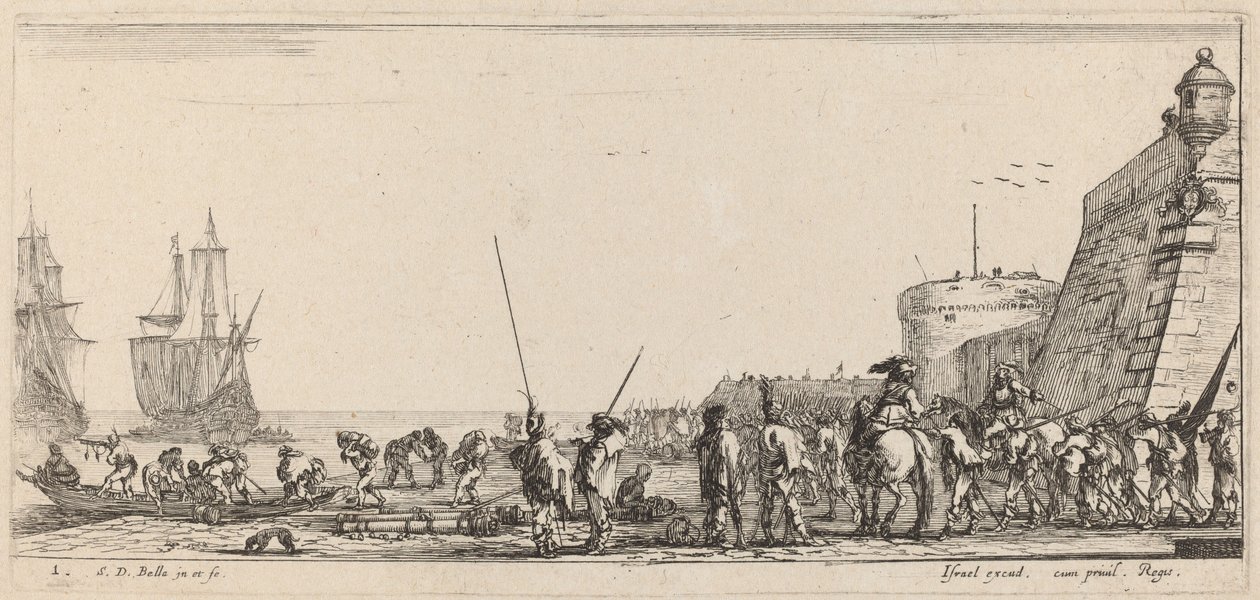Gemiye Nezaret Eden Askerler, 1644. by Stefano della Bella