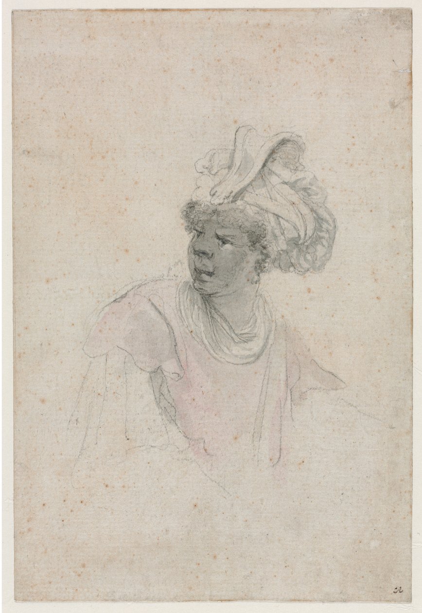 Bir Moor'un Çalışması, Yüzü Sola Doğru, c. 1657. by Stefano della Bella