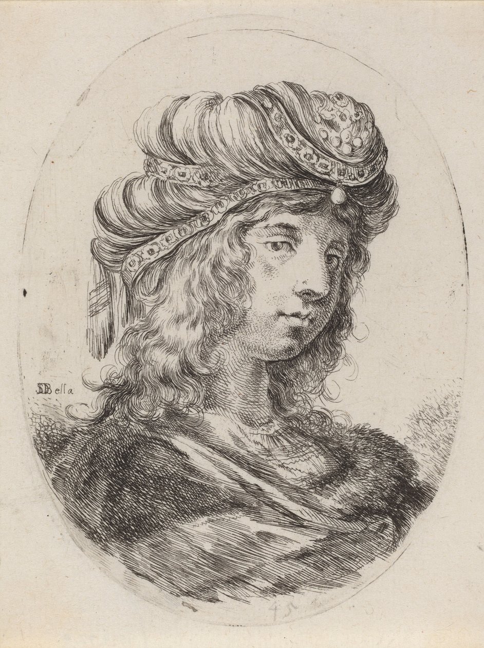 Şeritli Sarıkta Sultanlık, Sağa Döndü, 16491650. by Stefano della Bella