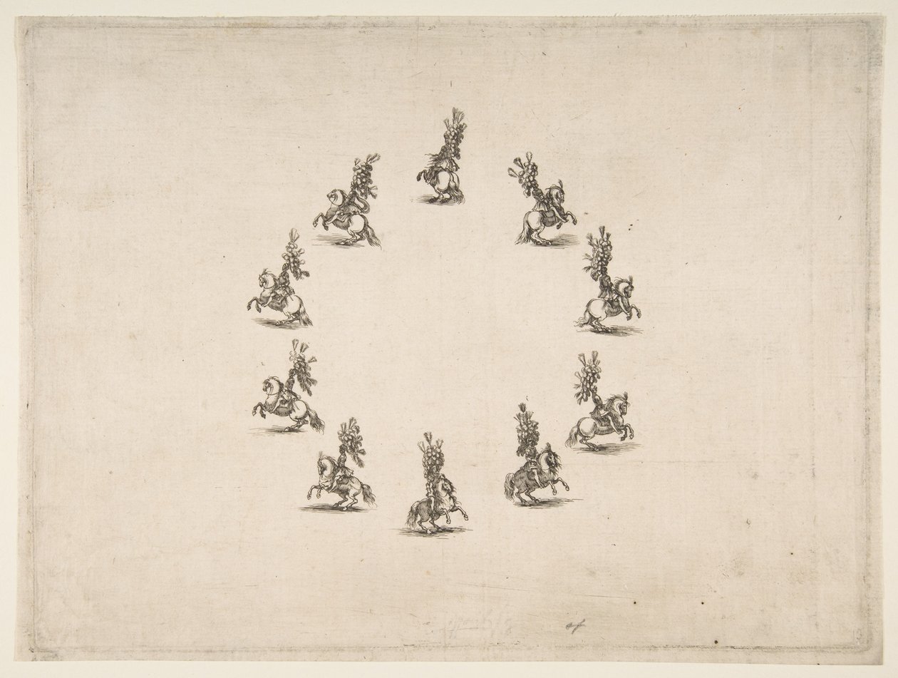 Bir Çember Oluşturan On Cavaliers, 1652. by Stefano della Bella