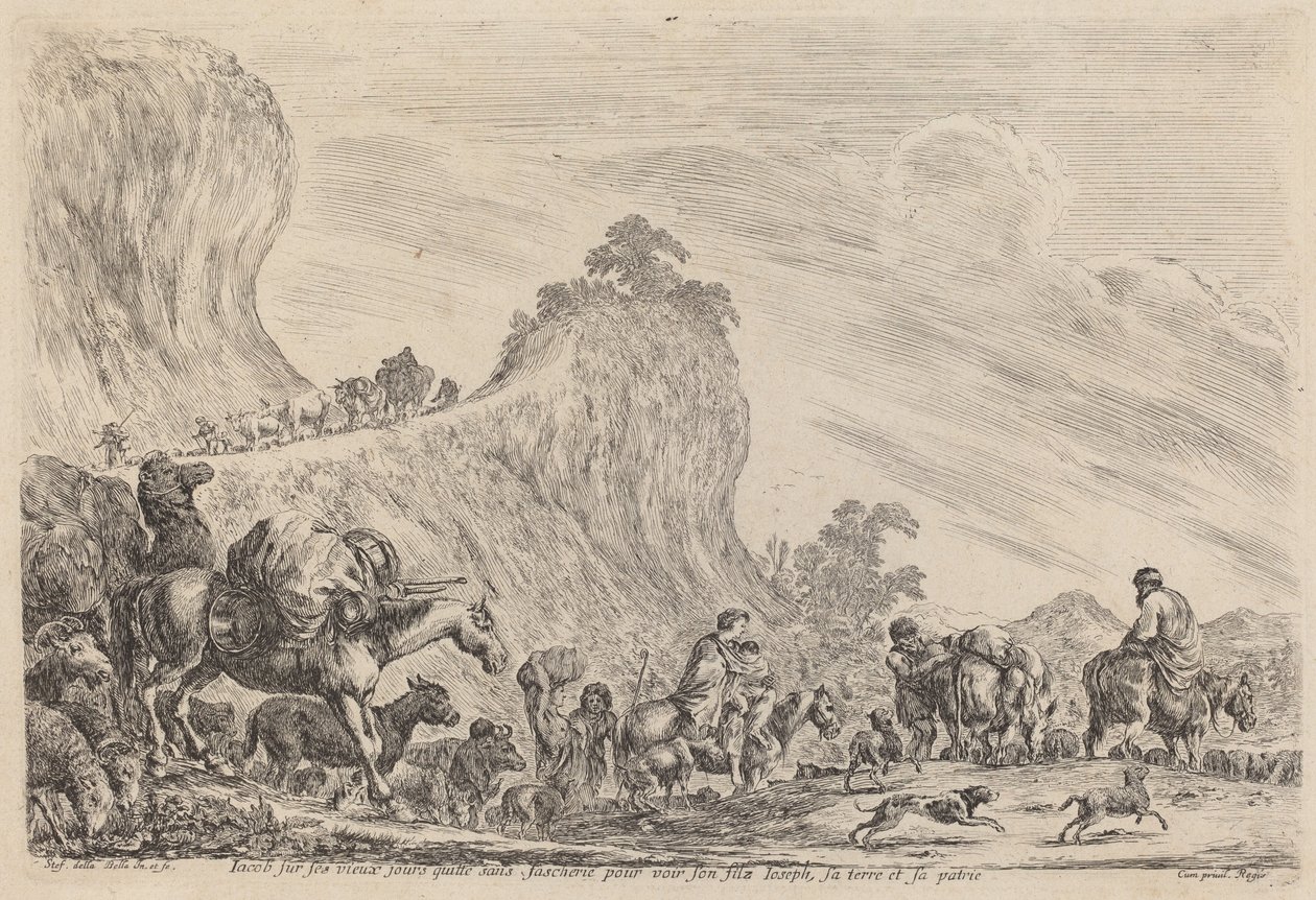 Yakup'un Mısır'a Ayrılışı, muhtemelen 1647. by Stefano della Bella
