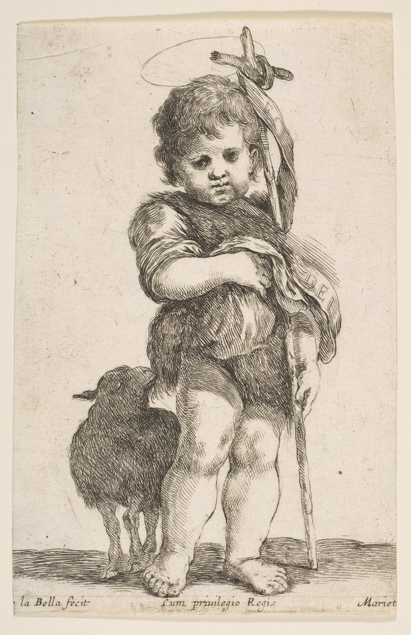 Küçük Vaftizci Yahya, Cüppesini Tutarken, yaklaşık. 1649. by Stefano della Bella