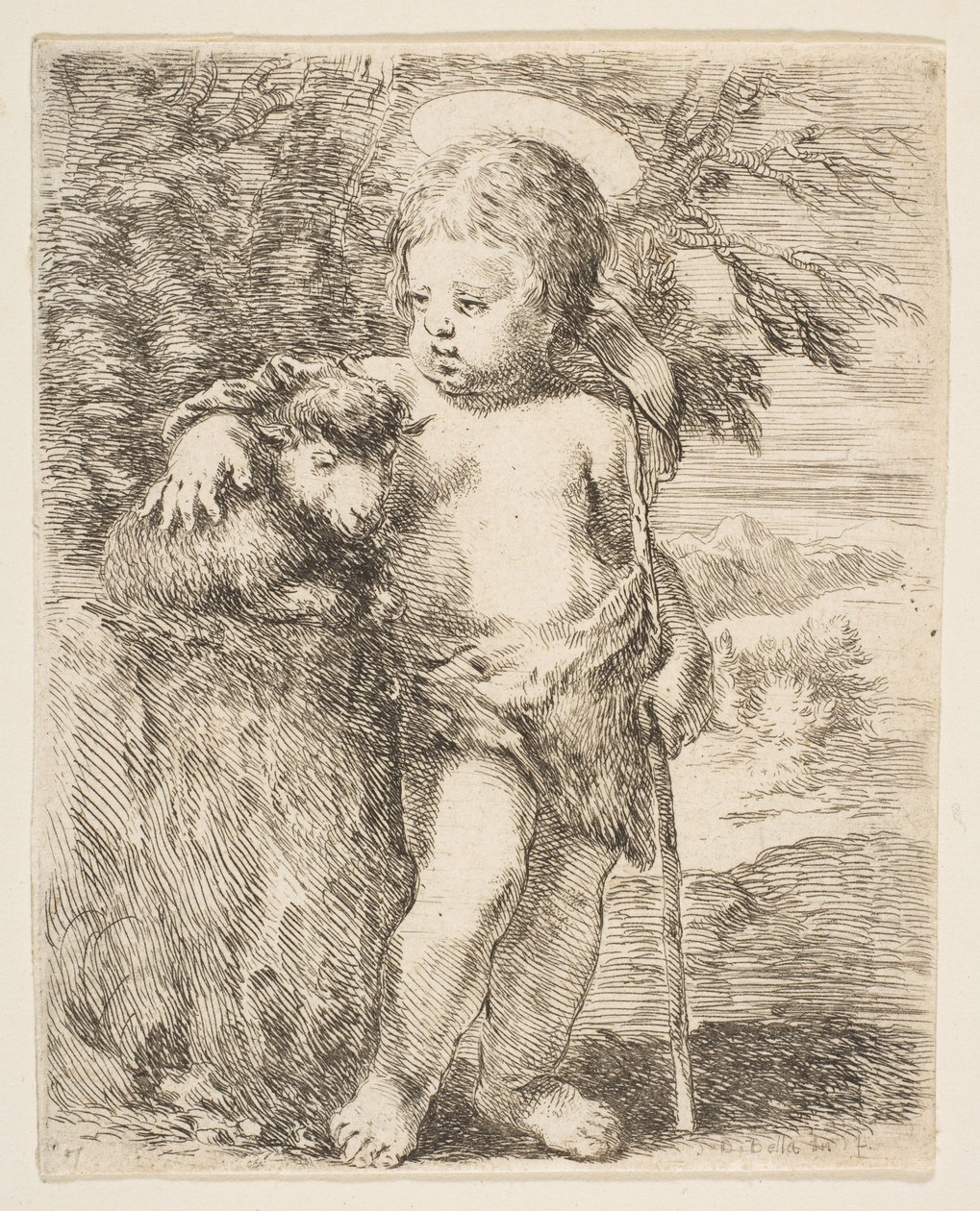 Bebek Aziz Vaftizci Yahya kuzusu ile, yaklaşık. 1649. by Stefano della Bella