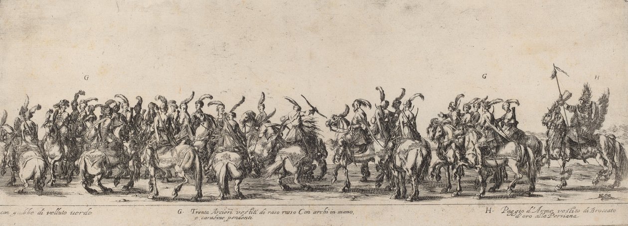 Otuz Okçular ve Sayfalar, 1633. by Stefano della Bella