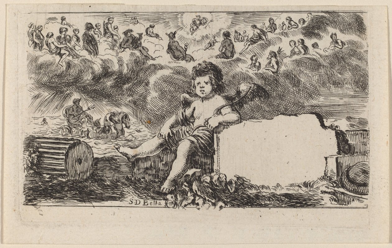 Game of Mythology için Başlık Sayfası, 1644. by Stefano della Bella