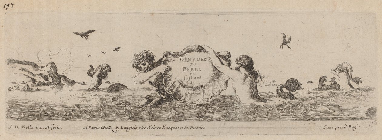 Frizler ve Fogliani Süsleri için Başlık Sayfası, muhtemelen 1648. by Stefano della Bella
