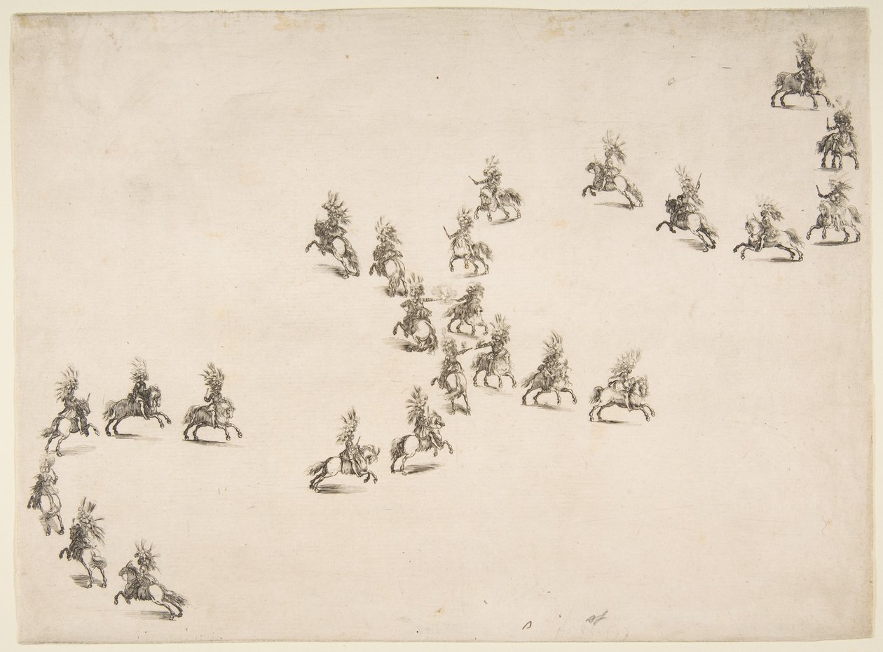 Yirmi dört Cavaliers, Çift S, 1652 oluşturur. by Stefano della Bella