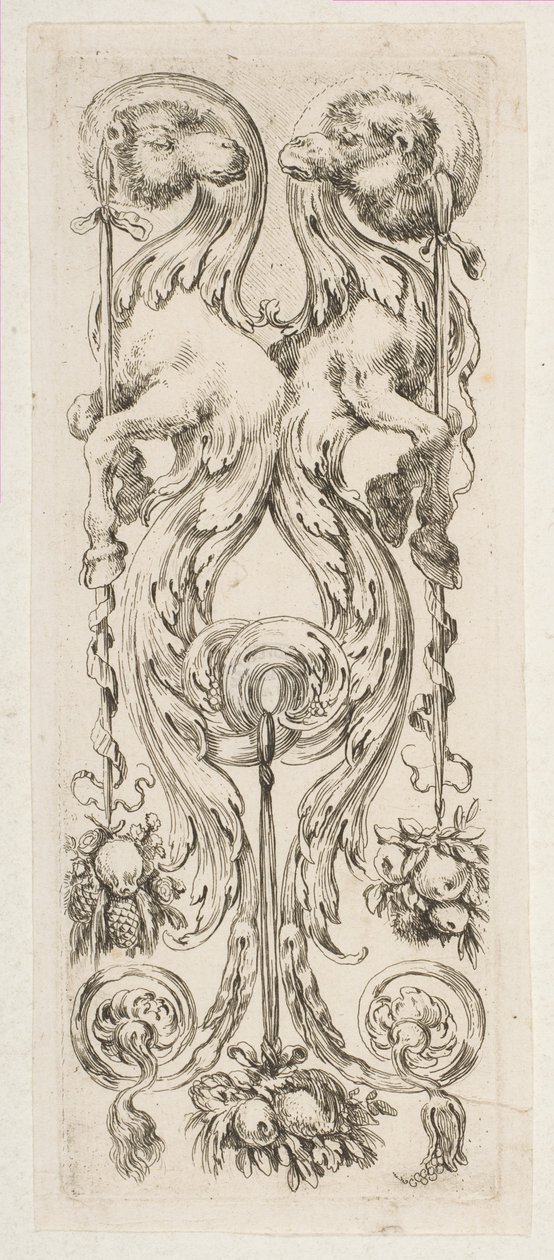 Bedenleri Süslemeyle Biten İki Karşıya Bakmış Deve Başı, yak. 1653. by Stefano della Bella
