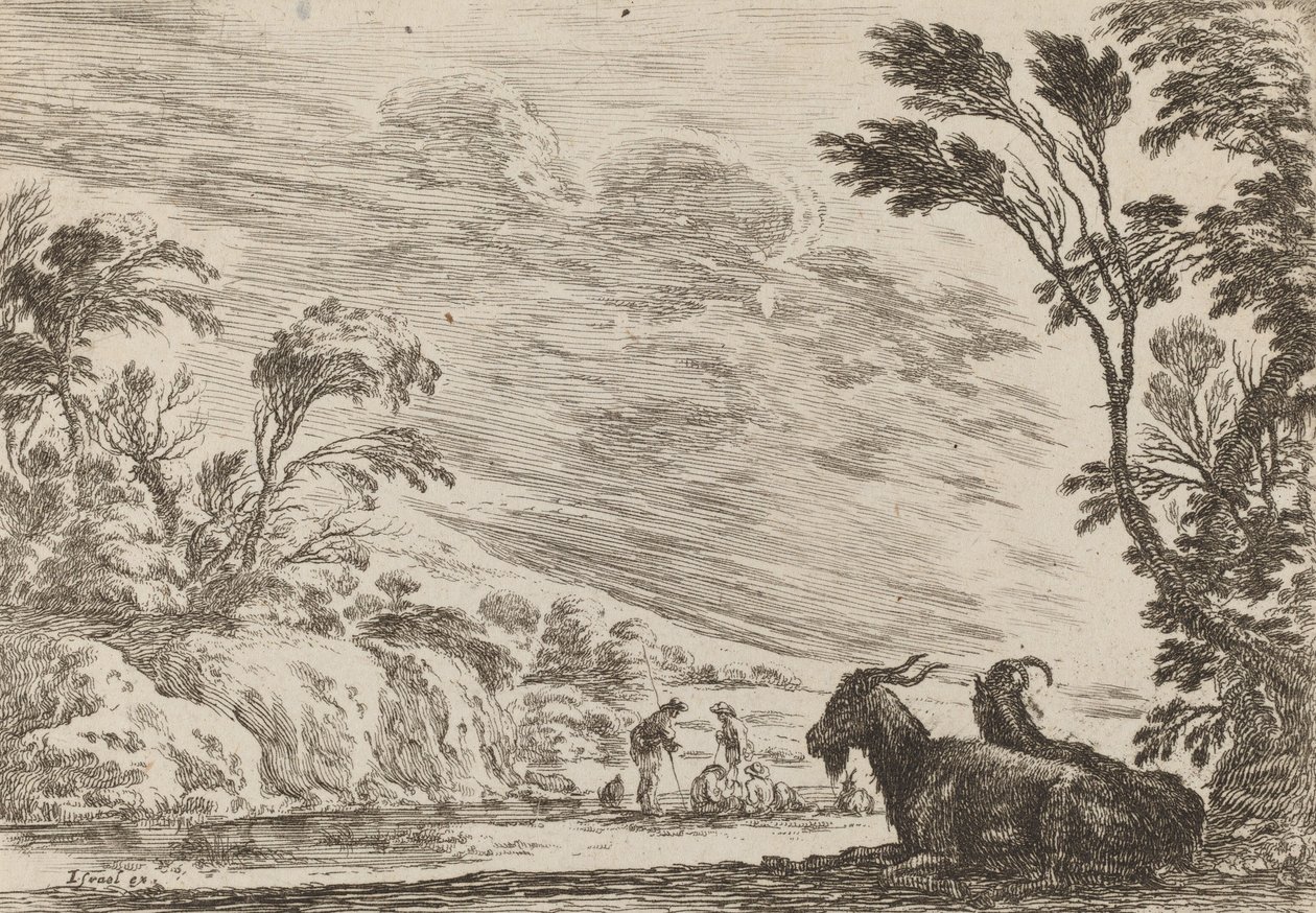 Yatan İki Keçi, 1642. by Stefano della Bella