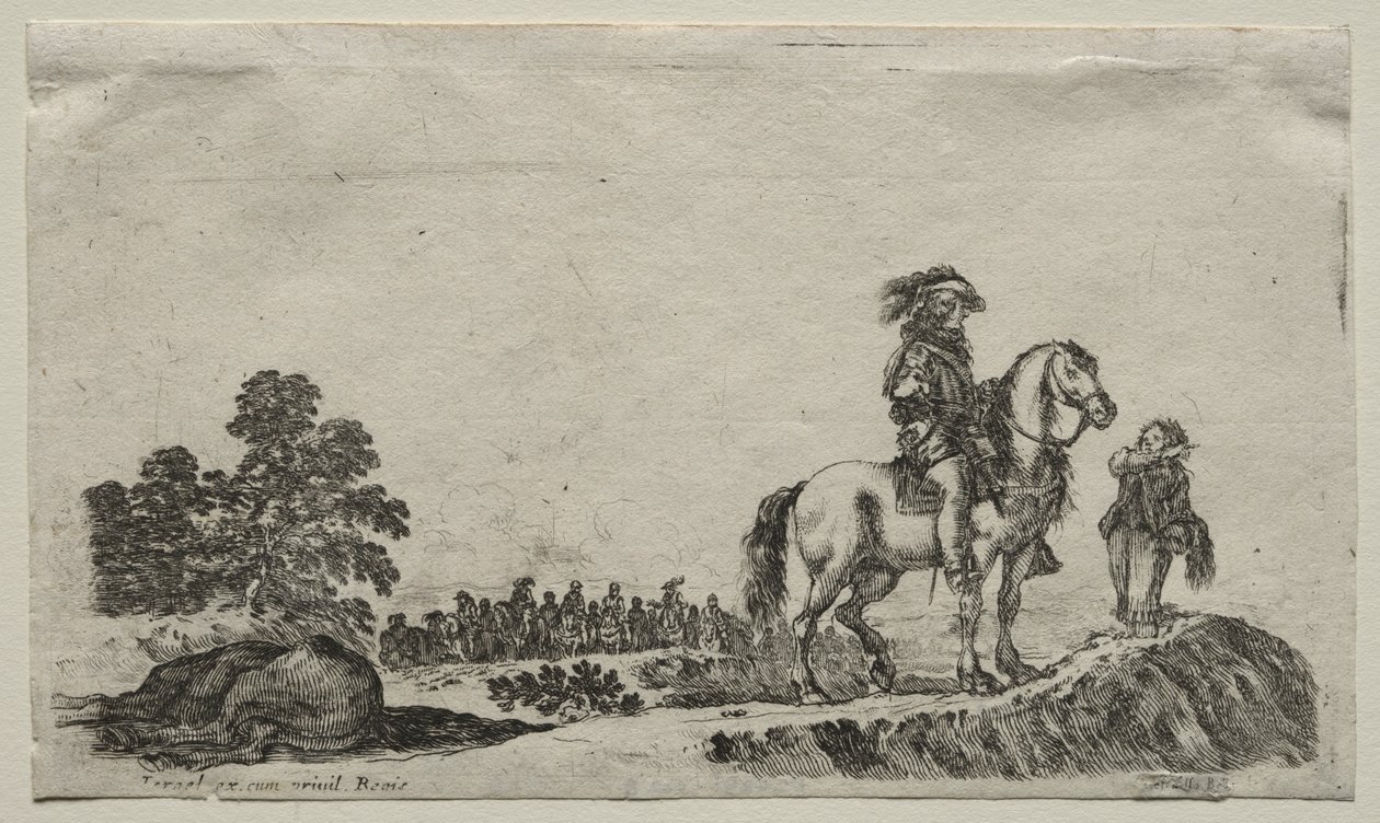 Çeşitli Figürler ve Manzaralar: Yolu Soran Kayıp Bir Süvari, 1649. by Stefano della Bella