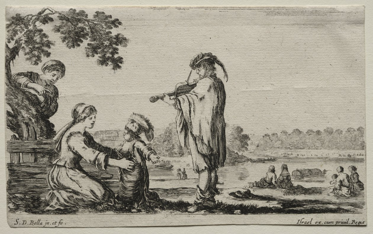 Çeşitli Figürler ve Manzaralar: Bir Kemancı, 1649. by Stefano della Bella