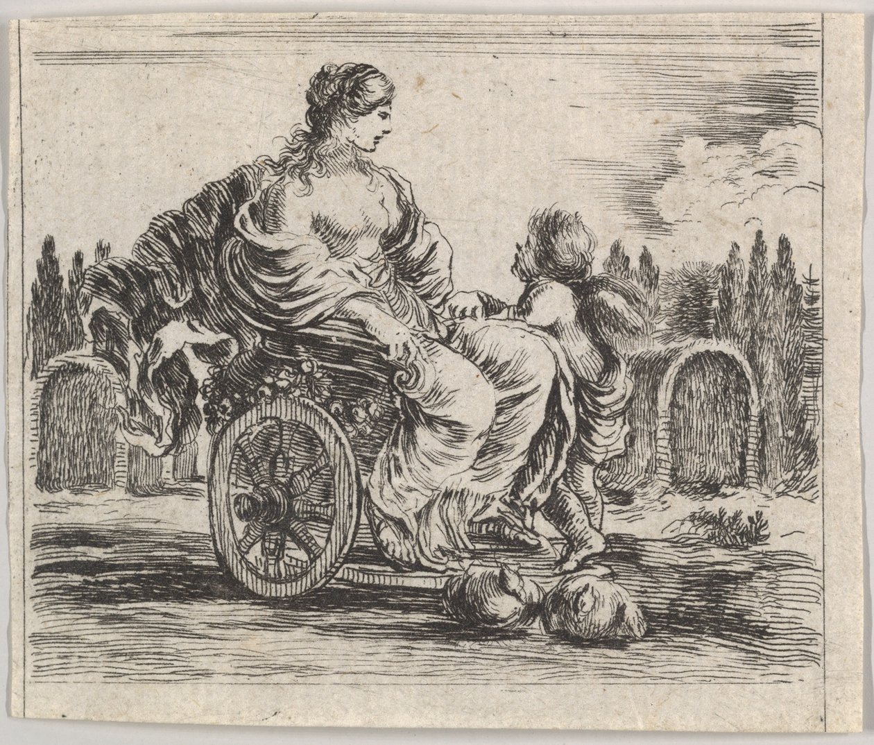 "Mitoloji Oyunu"ndan Venüs, Jeu de la Mythologie, 1644. by Stefano della Bella