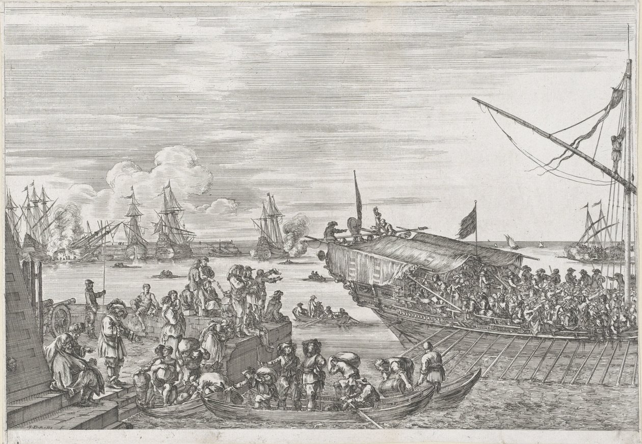 Livorno limanında bir kadırga gemisinin kalkışı Livorno Limanı (seri başlığı) Vues de port de Livourne (seri adı) by Stefano della Bella