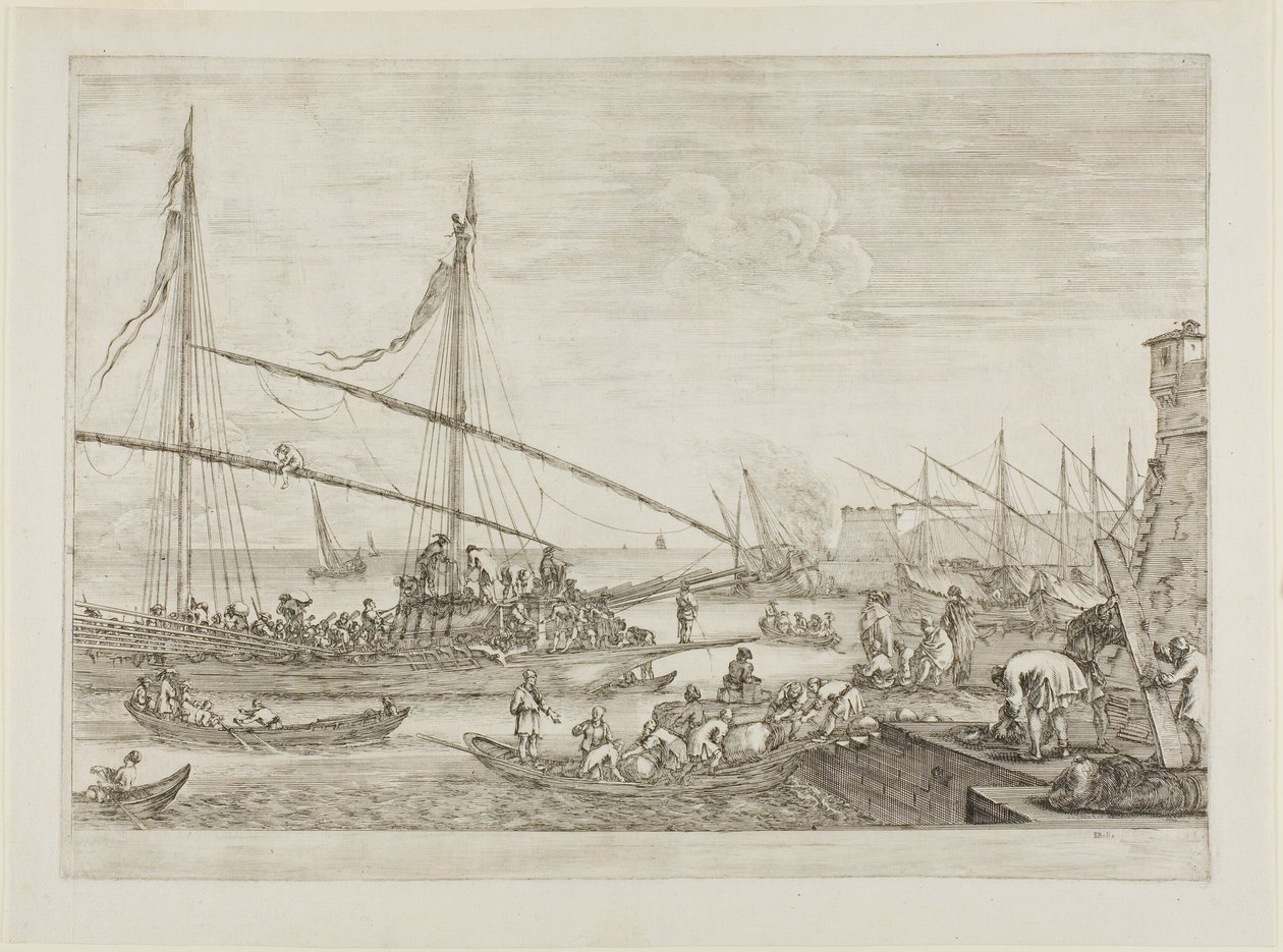 Livorno Limanı Manzarasından Tahkimatların Görünümü by Stefano della Bella