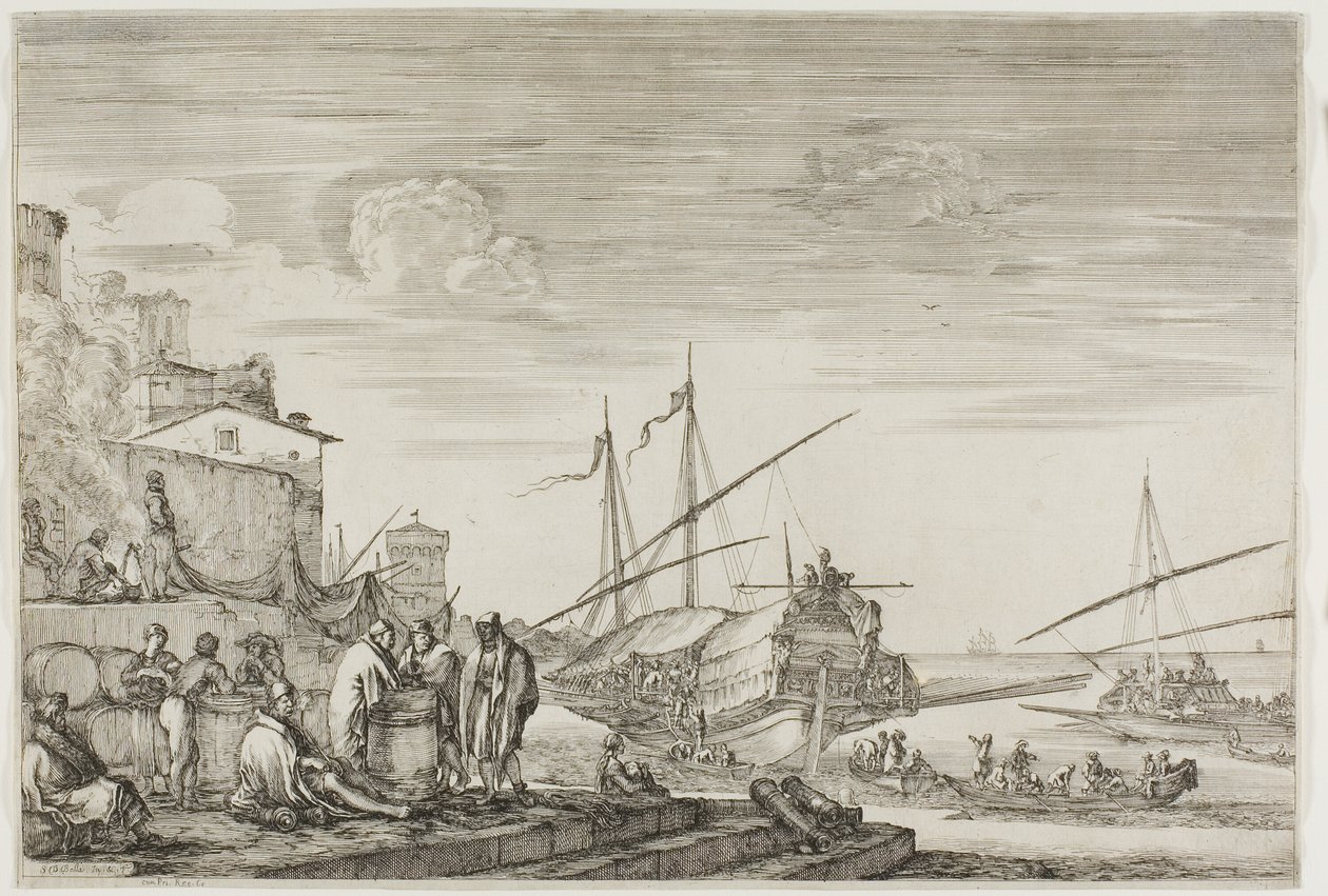 Livorno Limanı Manzaraları: Limana Bakan Evler by Stefano della Bella