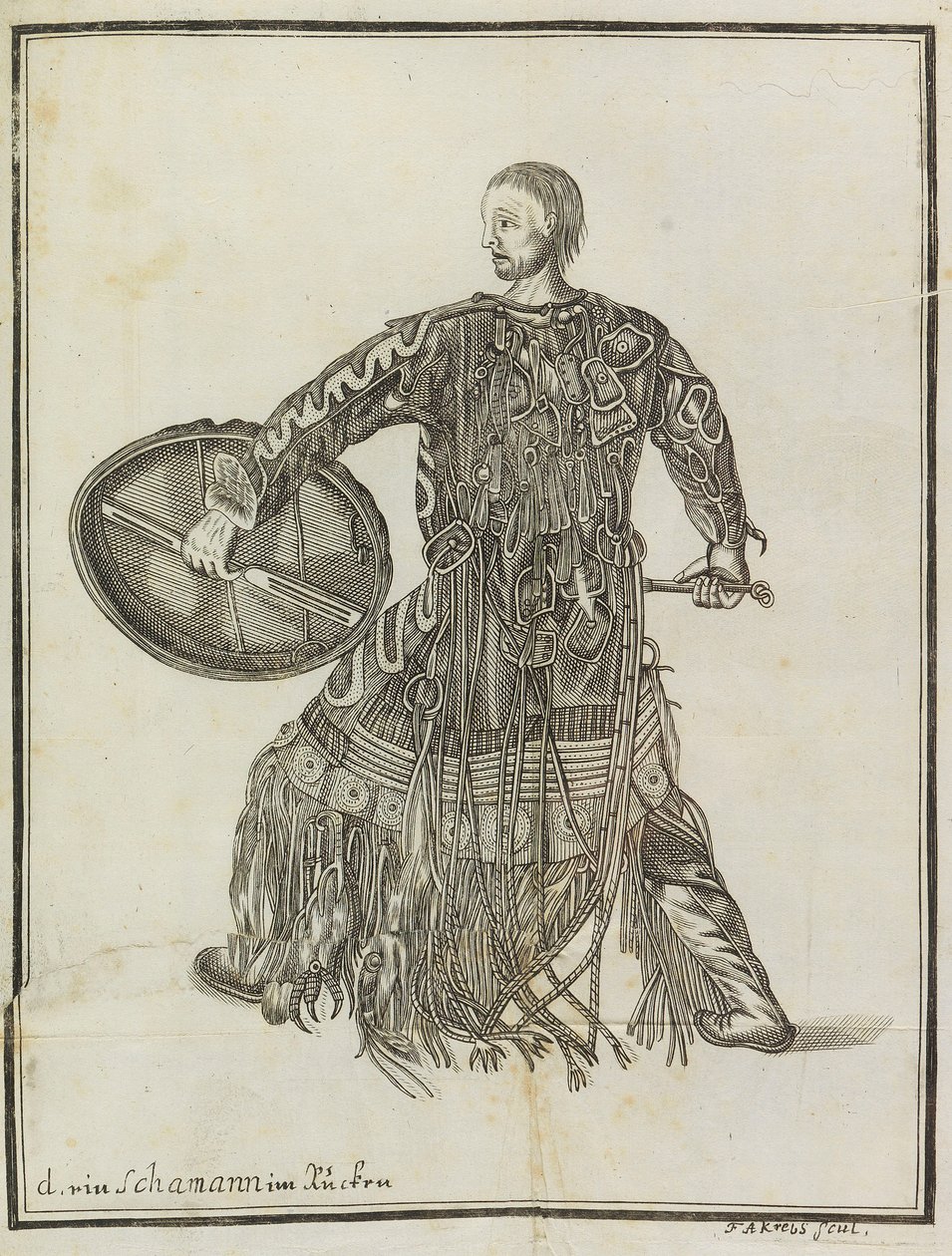 Bir şaman. Ülkenin tanımından Kamçatka, c. 1750. by Steller