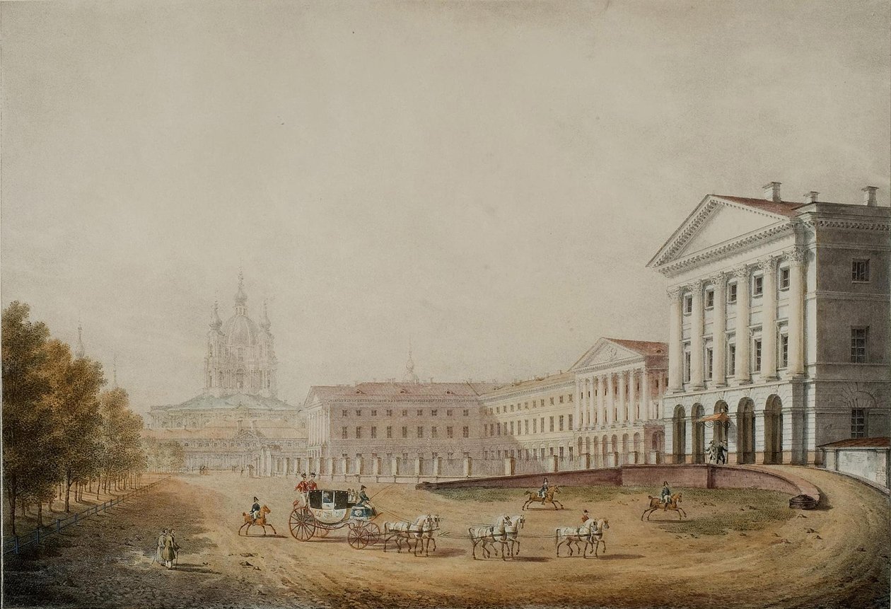 Petersburg'daki Smolny Soylu Bakireler Enstitüsü, 1823 by Stepan Philippovich Galaktionov